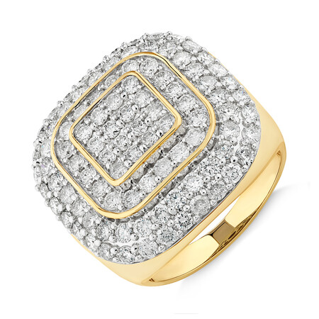 Ring with 4 Carat TW of Diamonds in 10kt Yellow Gold