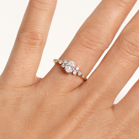 Oval Scatter Ring with 0.63 Carat TW of Diamonds in 14kt Yellow & White Gold Oval Scatter Ring with 0.63 Carat TW of Diamonds in 14kt Yellow & White Gold