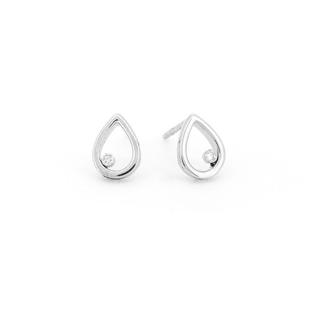 Pear Earrings with Diamonds in 10ct White Gold Pear Earrings with Diamonds in 10ct White Gold