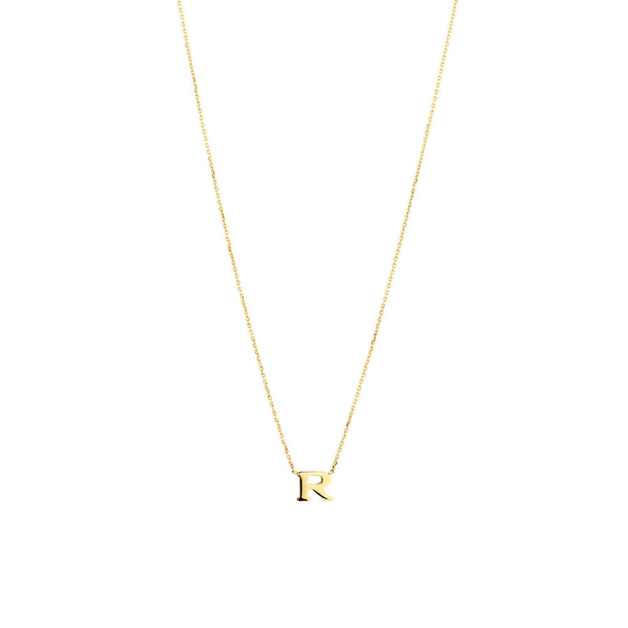 "R" Initial Necklace in 10ct Yellow Gold