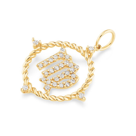 Virgo Zodiac Pendant with 0.20 Carat TW of Diamonds in 10kt Yellow Gold Virgo Zodiac Pendant with 0.20 Carat TW of Diamonds in 10kt Yellow Gold