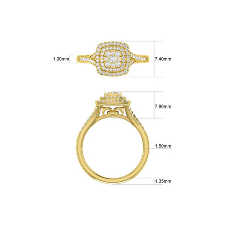 Engagement Ring with 1/2 Carat TW of Diamonds in 10ct Yellow Gold Engagement Ring with 1/2 Carat TW of Diamonds in 10ct Yellow Gold