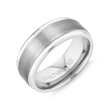 Men's Ring in Grey Sapphire Tungsten Men's Ring in Grey Sapphire Tungsten