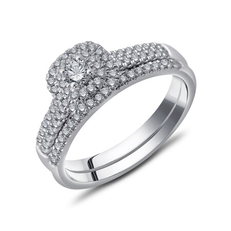Bridal Set with 1/2 Carat TW of Diamonds in 10ct White Gold Bridal Set with 1/2 Carat TW of Diamonds in 10ct White Gold
