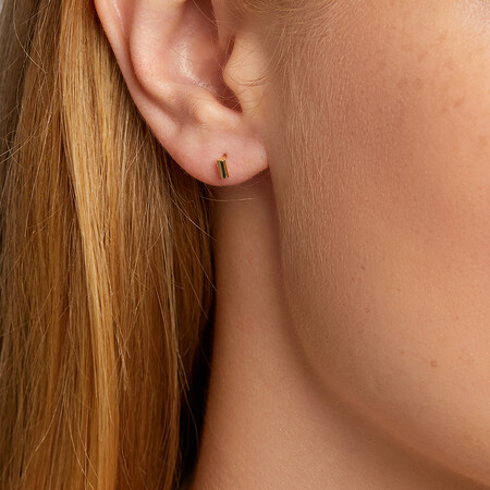 Polished Cylinder Stud Earrings in 10ct Yellow Gold Polished Cylinder Stud Earrings in 10ct Yellow Gold