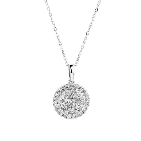 Cluster Pendant with 1.0 Carat TW of Diamonds in 10kt White Gold Cluster Pendant with 1.0 Carat TW of Diamonds in 10kt White Gold