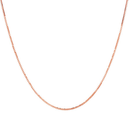 50cm (20") Box Chain in 10ct Rose Gold 50cm (20") Box Chain in 10ct Rose Gold