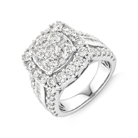 Engagement Ring with 4 Carat TW of Diamonds in 14kt White Gold