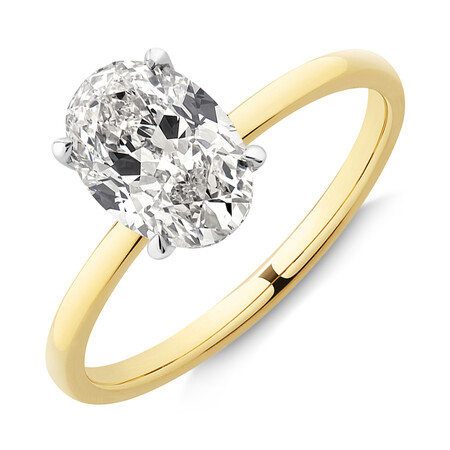 Southern Star Oval Solitaire Engagement Ring with a 1.50 Carat TW Diamond in 18kt Yellow & White Gold Southern Star Oval Solitaire Engagement Ring with a 1.50 Carat TW Diamond in 18kt Yellow & White Gold