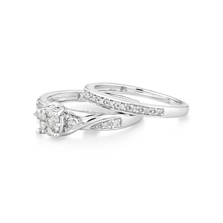 Promises of Love Bridal Set with 1/4 Carat TW of Diamonds in 10ct White Gold Promises of Love Bridal Set with 1/4 Carat TW of Diamonds in 10ct White Gold