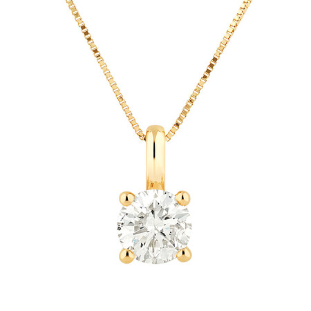 Solitaire Pendant with 1.00 Carat of Diamonds in 14kt Yellow Gold Solitaire Pendant with 1.00 Carat of Diamonds in 14kt Yellow Gold