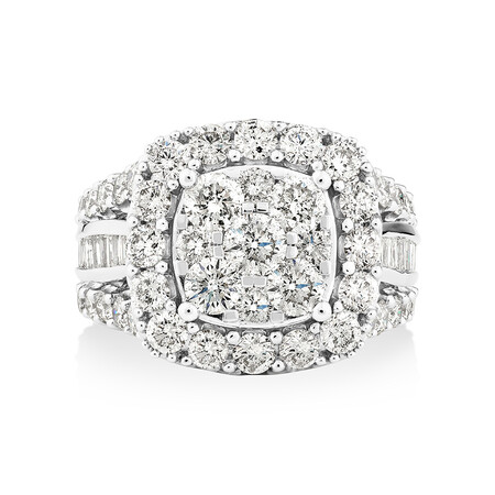 Engagement Ring with 4 Carat TW of Diamonds in 14kt White Gold Engagement Ring with 4 Carat TW of Diamonds in 14kt White Gold