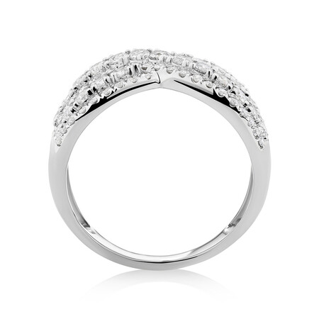 Crossover Ring With 1.25 Carat TW of Diamonds In 10ct White Gold Crossover Ring With 1.25 Carat TW of Diamonds In 10ct White Gold