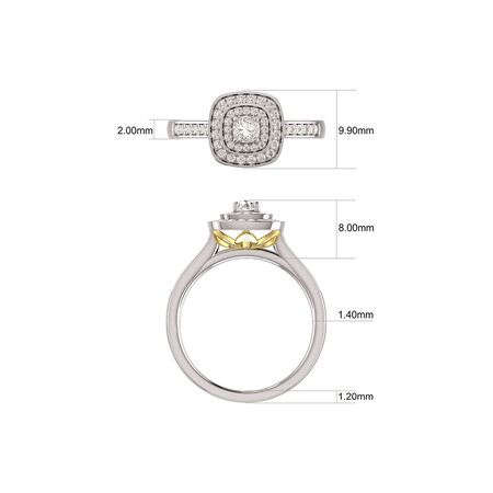 Whitefire Engagement Ring with 1/2 Carat TW of Diamonds in 18ct White & 22ct Yellow Gold Whitefire Engagement Ring with 1/2 Carat TW of Diamonds in 18ct White & 22ct Yellow Gold
