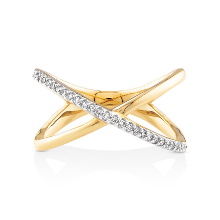 Geometric Ring with Diamonds in 10kt Yellow Gold Geometric Ring with Diamonds in 10kt Yellow Gold