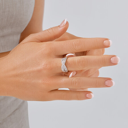 Ring with 0.50 Carat TW Of Diamonds in 10kt White Gold Ring with 0.50 Carat TW Of Diamonds in 10kt White Gold