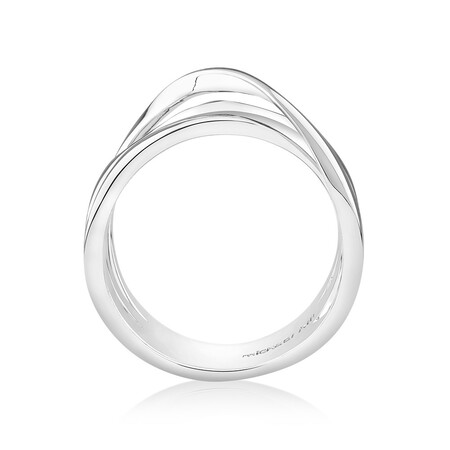 Sculpture Ribbon Crossover Ring in Sterling Silver Sculpture Ribbon Crossover Ring in Sterling Silver