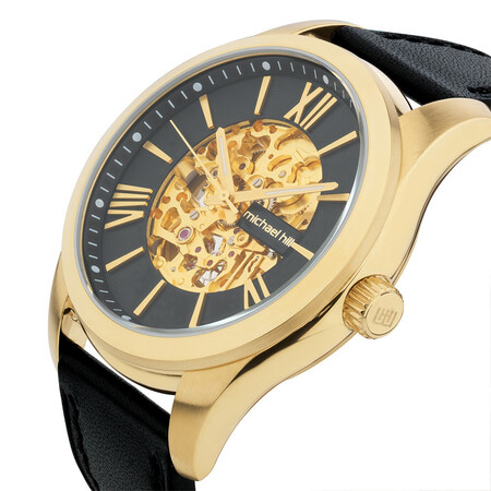 Men's Watch in Rose Tone Stainless Steel & Navy Leather Men's Watch in Rose Tone Stainless Steel & Navy Leather