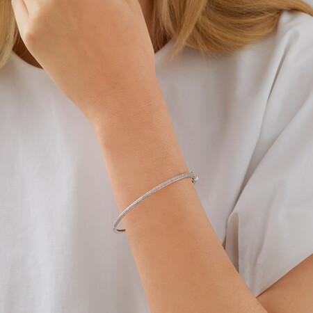 Pave Bangle with 0.50 Carat TW of Diamonds in 10kt White Gold Pave Bangle with 0.50 Carat TW of Diamonds in 10kt White Gold