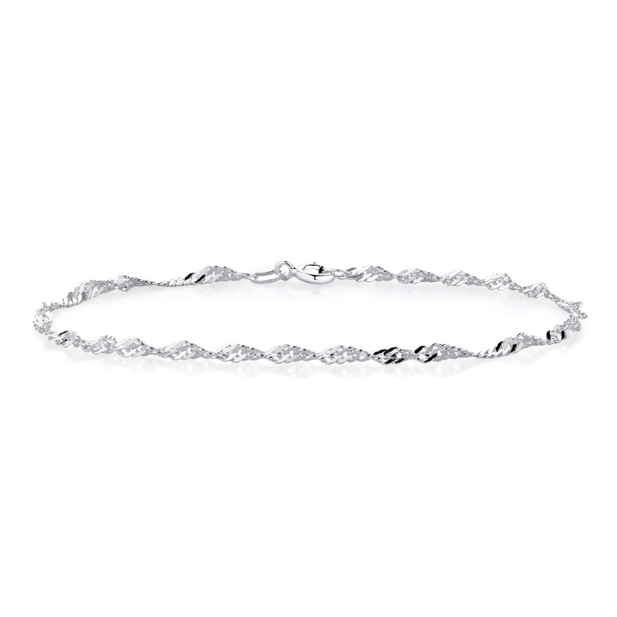 19cm (7.5") Singapore Bracelet in Sterling Silver