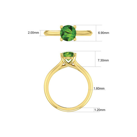 Ring with Peridot in 10kt Yellow Gold Ring with Peridot in 10kt Yellow Gold