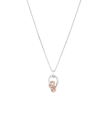 Small Knots Pendant with 0.13 Carat TW of Diamonds in Sterling Silver & 10ct Rose Gold Small Knots Pendant with 0.13 Carat TW of Diamonds in Sterling Silver & 10ct Rose Gold