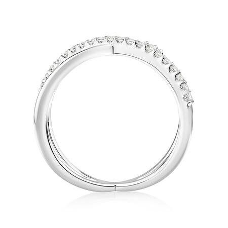 Crossover Ring with Cubic Zirconia in Sterling Silver Crossover Ring with Cubic Zirconia in Sterling Silver