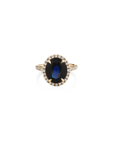 Halo Ring with Sapphire & 0.62 Carat TW of Diamonds in 14kt Yellow Gold Halo Ring with Sapphire & 0.62 Carat TW of Diamonds in 14kt Yellow Gold