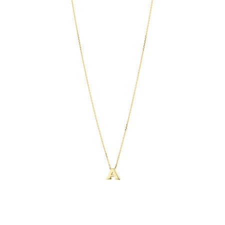 "A" Initial Necklace in 10ct Yellow Gold "A" Initial Necklace in 10ct Yellow Gold