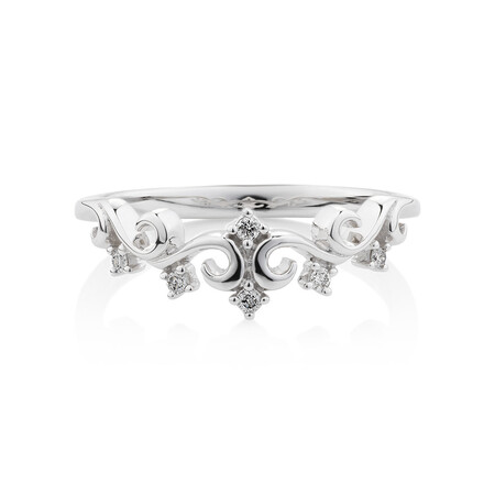 Crown Ring with Diamonds in Sterling Silver Crown Ring with Diamonds in Sterling Silver