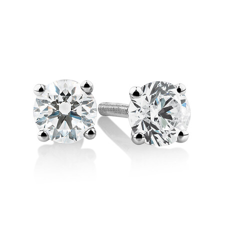 Laboratory-Created 0.50 Carat Stud Earrings In 10ct White Gold Laboratory-Created 0.50 Carat Stud Earrings In 10ct White Gold