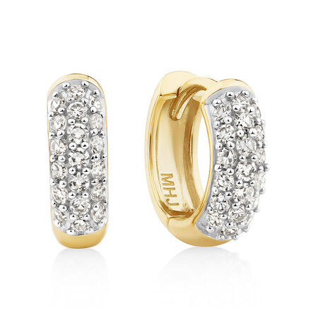 Mini Hoops with 0.25 Carat TW of Diamonds in 10kt Yellow Gold Mini Hoops with 0.25 Carat TW of Diamonds in 10kt Yellow Gold