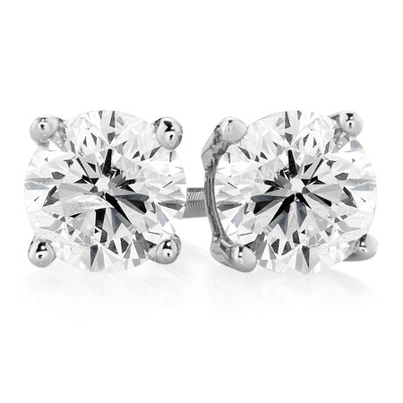 Stud Earrings with 1 Carat TW of Diamonds in 14ct White Gold Stud Earrings with 1 Carat TW of Diamonds in 14ct White Gold
