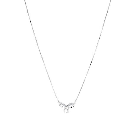 Bow Necklace with Diamonds in 10ct White Gold Bow Necklace with Diamonds in 10ct White Gold