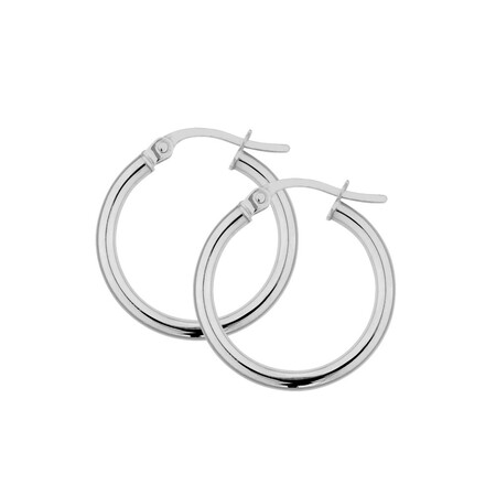 18mm Hoop Earrings in 10ct White Gold 18mm Hoop Earrings in 10ct White Gold