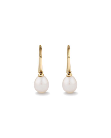 Drop Earrings with Cultured Freshwater Pearl in 10kt Yellow Gold Drop Earrings with Cultured Freshwater Pearl in 10kt Yellow Gold