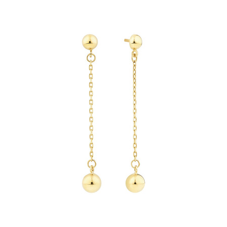 Drop Ball Stud Earrings in 10ct Yellow Gold Drop Ball Stud Earrings in 10ct Yellow Gold