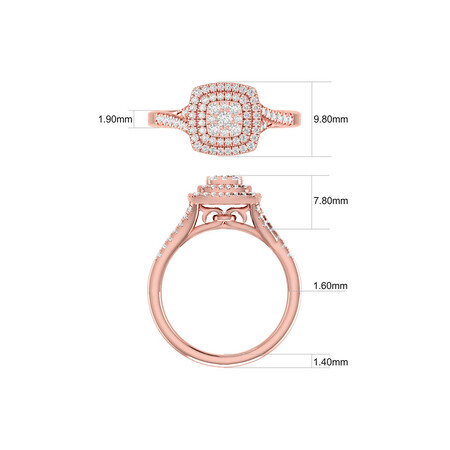 Engagement Ring with 1/2 Carat TW of Diamonds in 10ct Rose Gold Engagement Ring with 1/2 Carat TW of Diamonds in 10ct Rose Gold