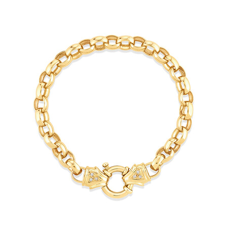 21cm (8.5") Diamond Set Bracelet in 10kt Yellow Gold