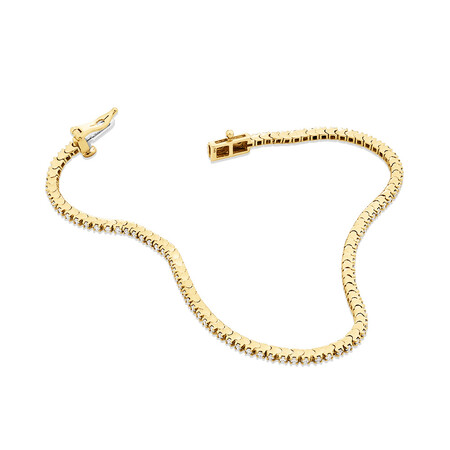Tennis Bracelet with 1 Carat TW of Diamonds in 10kt Yellow Gold Tennis Bracelet with 1 Carat TW of Diamonds in 10kt Yellow Gold