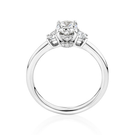 Sir Michael Hill Designer Three Stone Oval Engagement Ring with 1.04 Carat TW of Diamond in 18kt White Gold Sir Michael Hill Designer Three Stone Oval Engagement Ring with 1.04 Carat TW of Diamond in 18kt White Gold