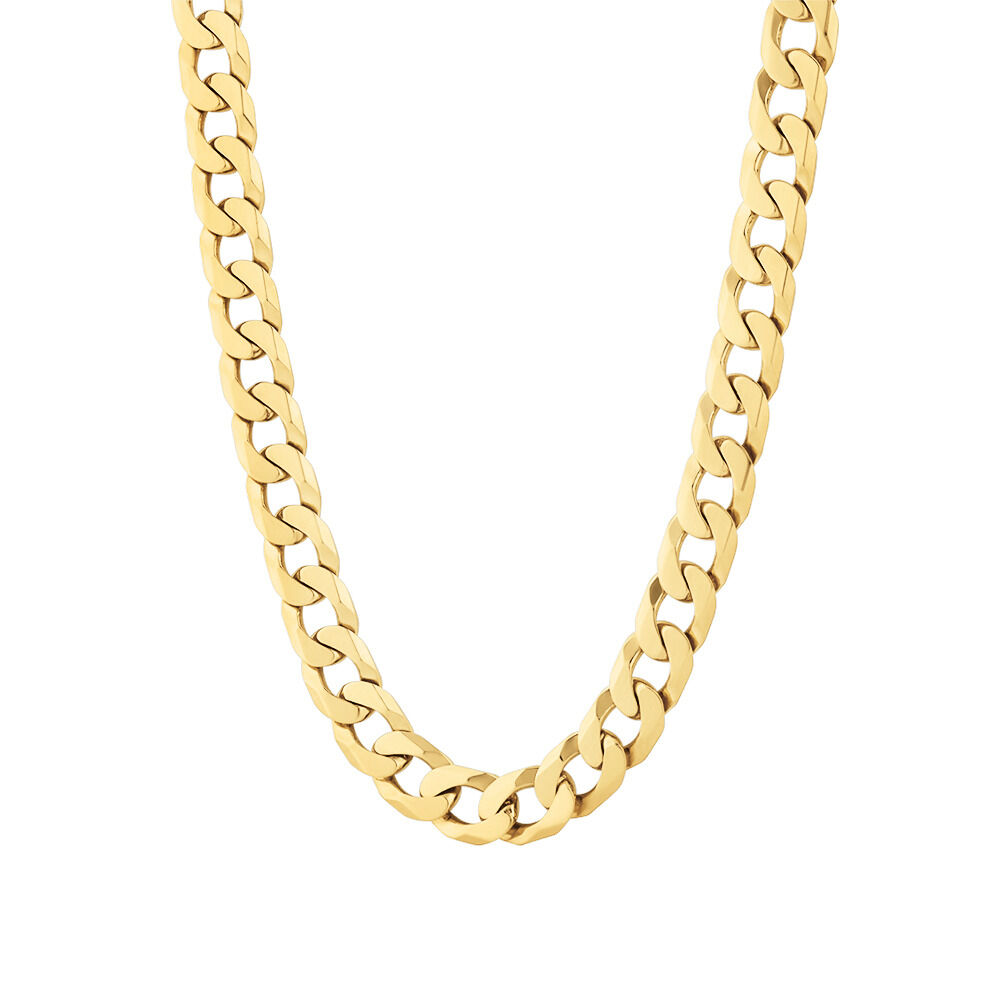 55cm (22") Solid Curb Chain in 10ct Yellow Gold
