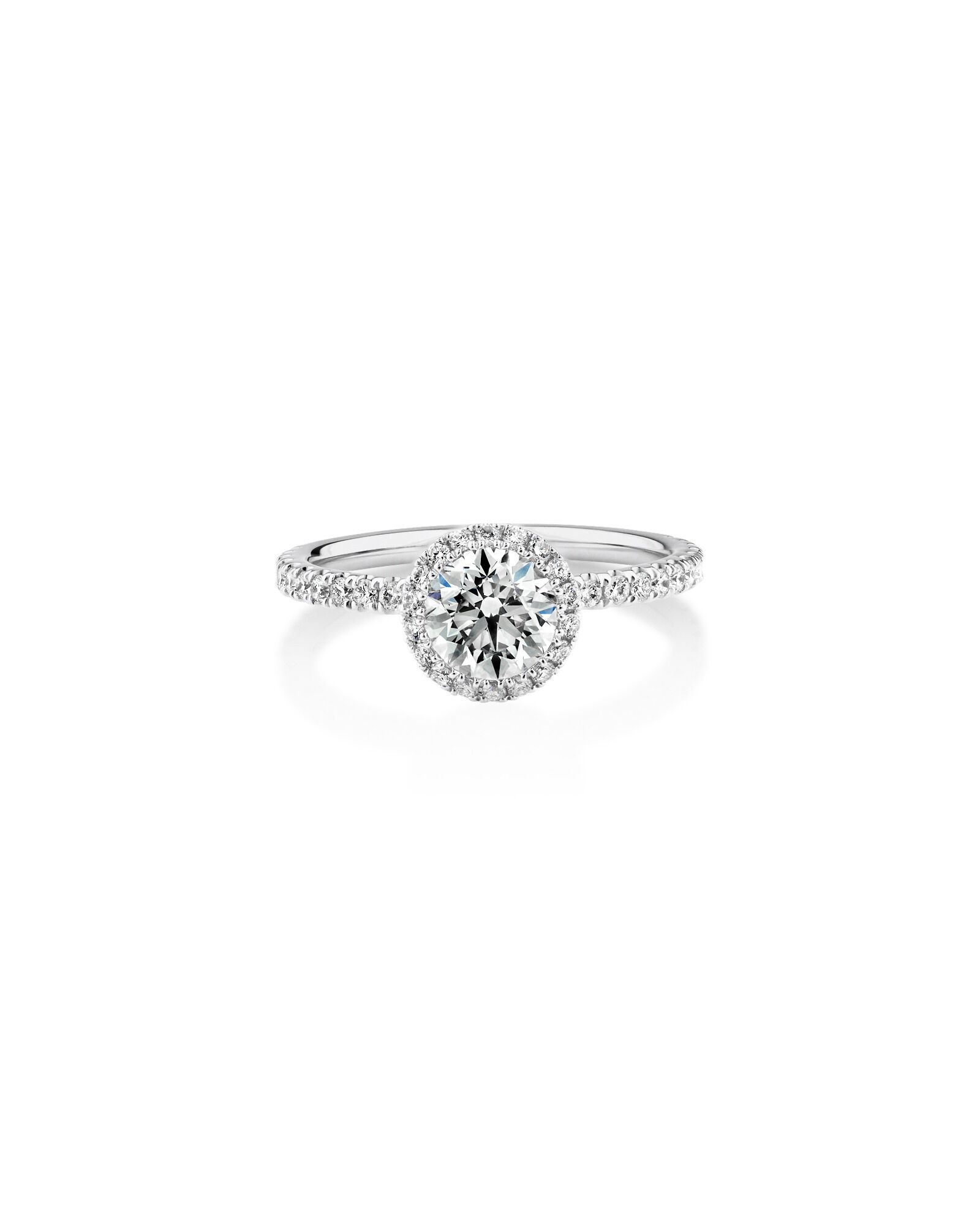 Sir Michael Hill Designer Halo Engagement Ring with 1.36 Carat TW of Diamonds in 18ct White Gold