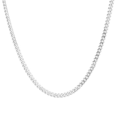 50cm (20") 4mm-4.5mm Width Curb Chain in Sterling Silver