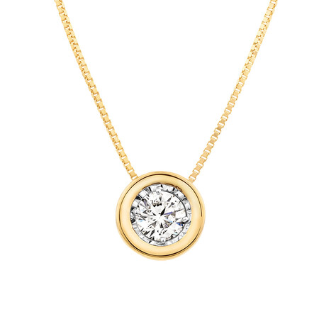Pendant with a 1/4 Carat TW Diamond in 10kt Yellow Gold Pendant with a 1/4 Carat TW Diamond in 10kt Yellow Gold