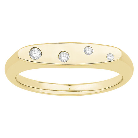 Signet Ring with Diamonds in 10ct Yellow Gold Signet Ring with Diamonds in 10ct Yellow Gold