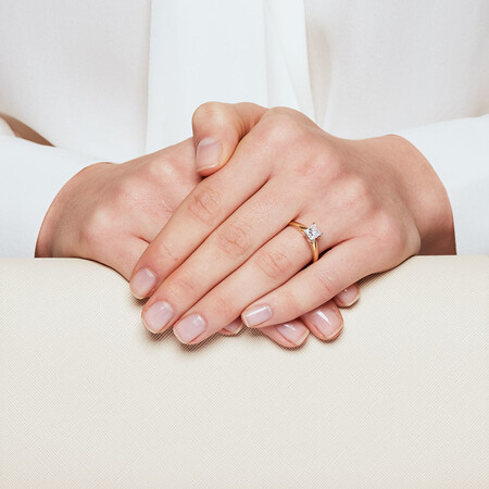 Evermore Solitaire Engagement Ring with 1 Carat TW Diamond in 14ct Yellow & White Gold Evermore Solitaire Engagement Ring with 1 Carat TW Diamond in 14ct Yellow & White Gold