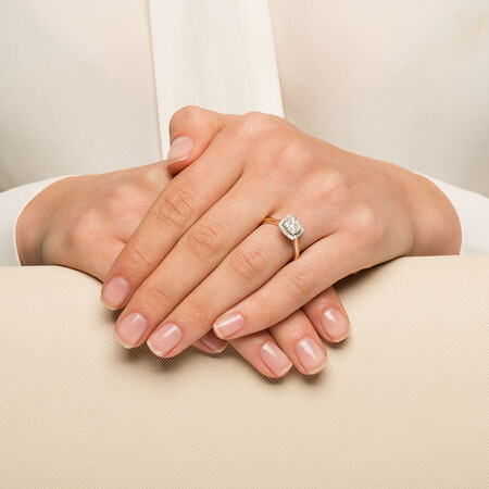 Engagement Ring with 1/2 Carat TW of Diamonds in 10ct Yellow & White Gold Engagement Ring with 1/2 Carat TW of Diamonds in 10ct Yellow & White Gold