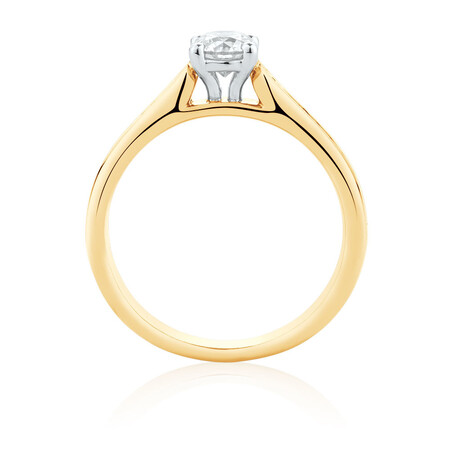 Engagement Ring with 0.78 Carat TW of Diamonds in 14kt Yellow & White Gold Engagement Ring with 0.78 Carat TW of Diamonds in 14kt Yellow & White Gold