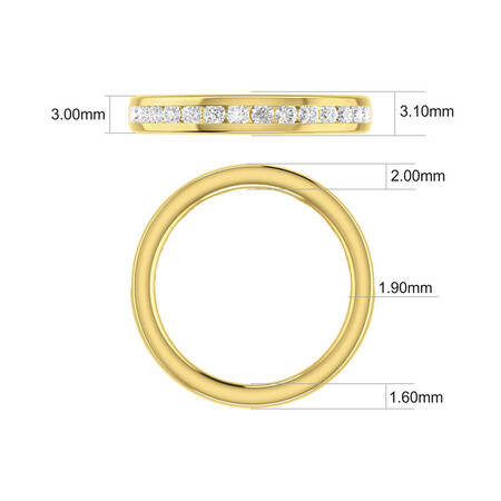 Wedding Band with 1/2 Carat TW of Diamonds in 14ct Yellow Gold Wedding Band with 1/2 Carat TW of Diamonds in 14ct Yellow Gold